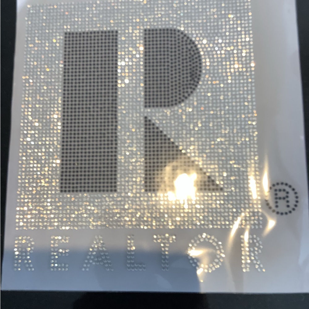 Silver Rhinestone Realtor Logo Heat Transfer Image